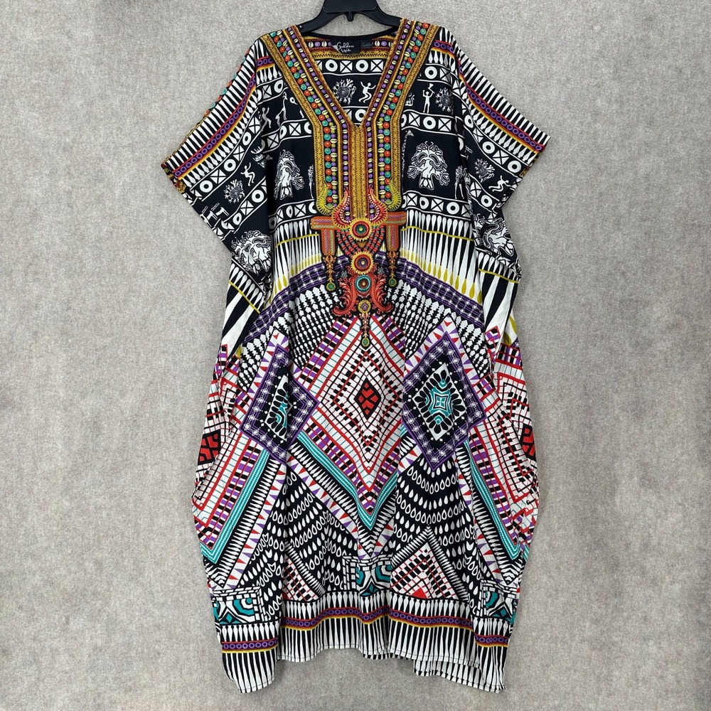 Goddess by Winlar‎ Satin Kaftan Tunic Dress One Size Fits Most African Tribal